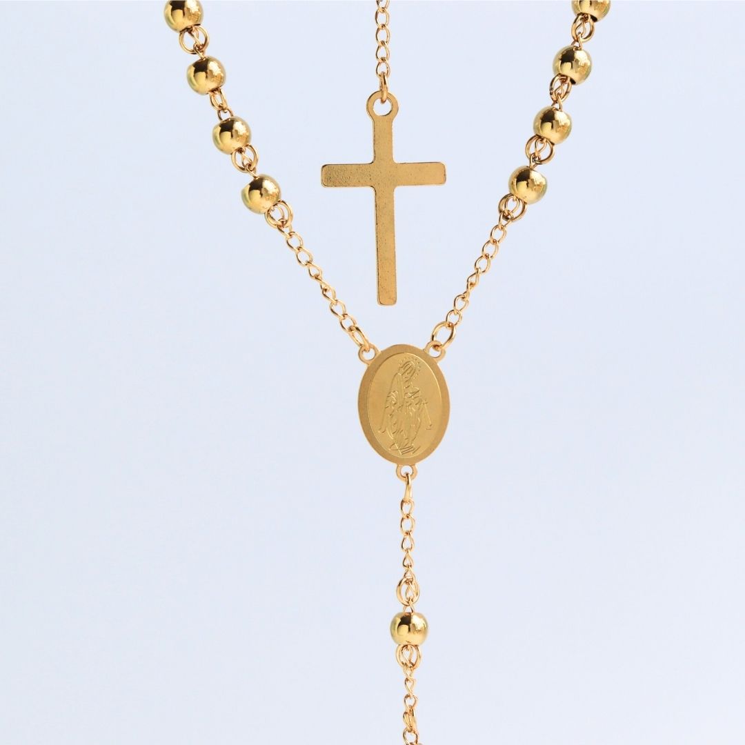 Camándula Mediana – Oro Laminado 18K