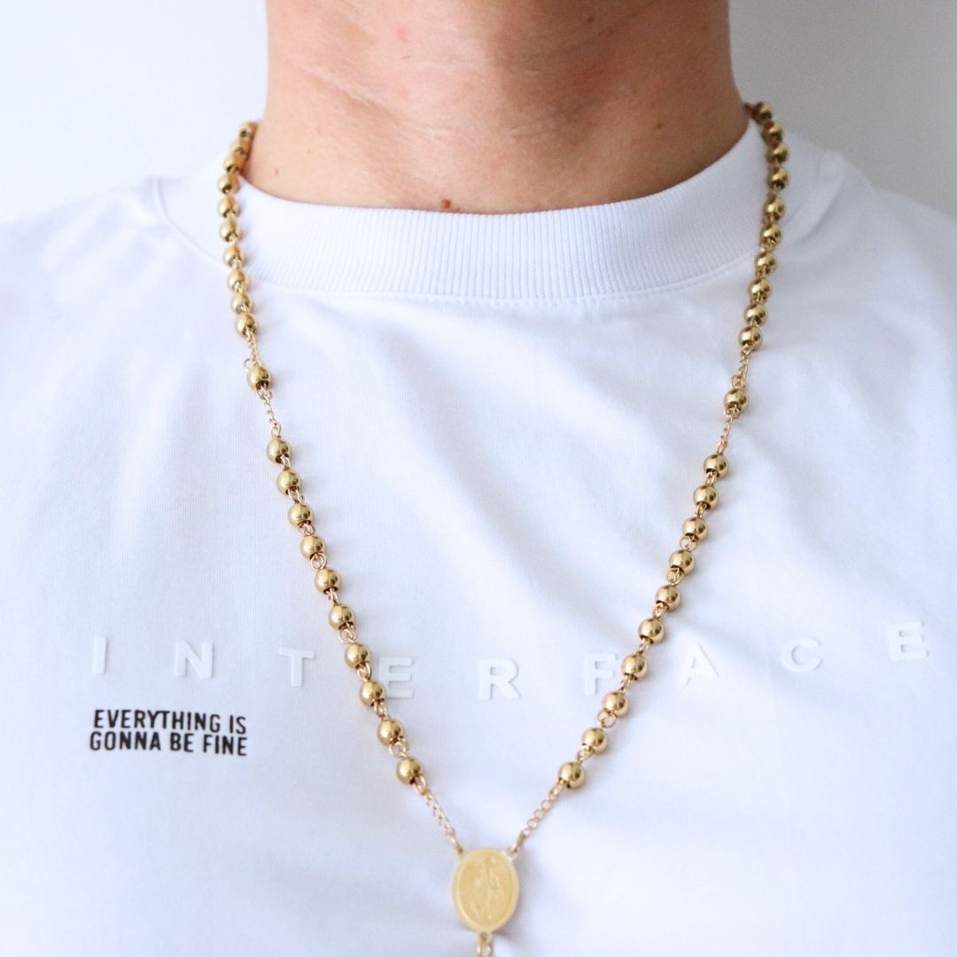 Camándula Mediana – Oro Laminado 18K