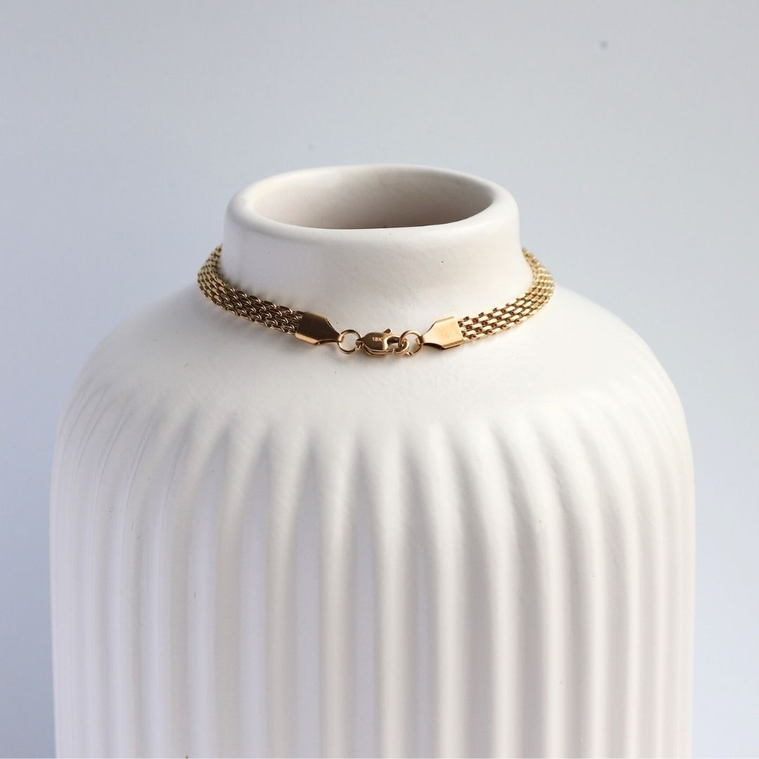 Pulsera Chinesca 4 mm – Oro Laminado 18K (20 cm)