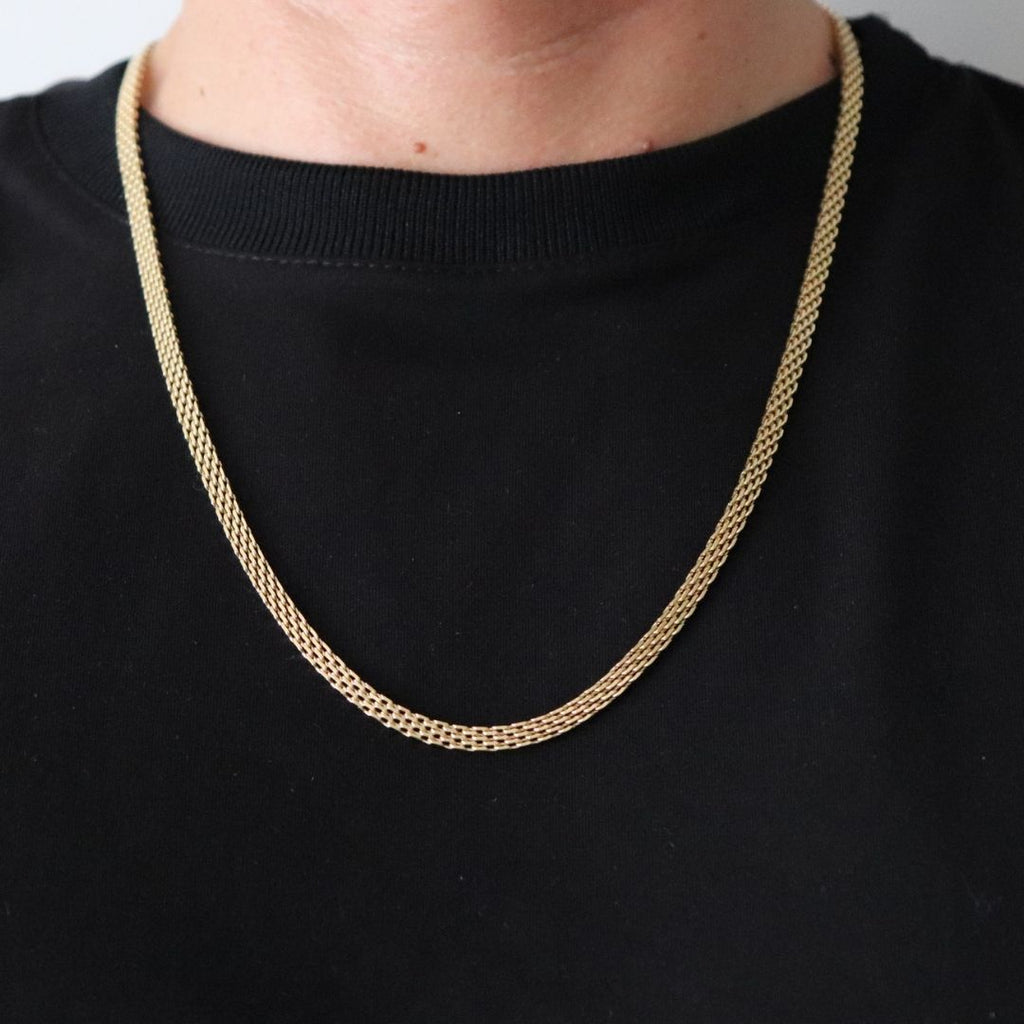 Cadena Chinesca 4 mm – Oro Laminado 18K (60 cm)