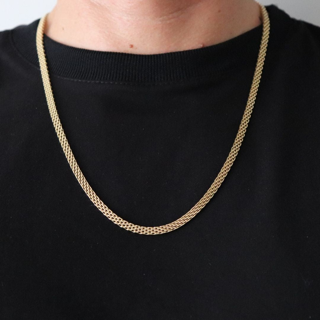 Cadena Chinesca 4 mm – Oro Laminado 18K (60 cm)