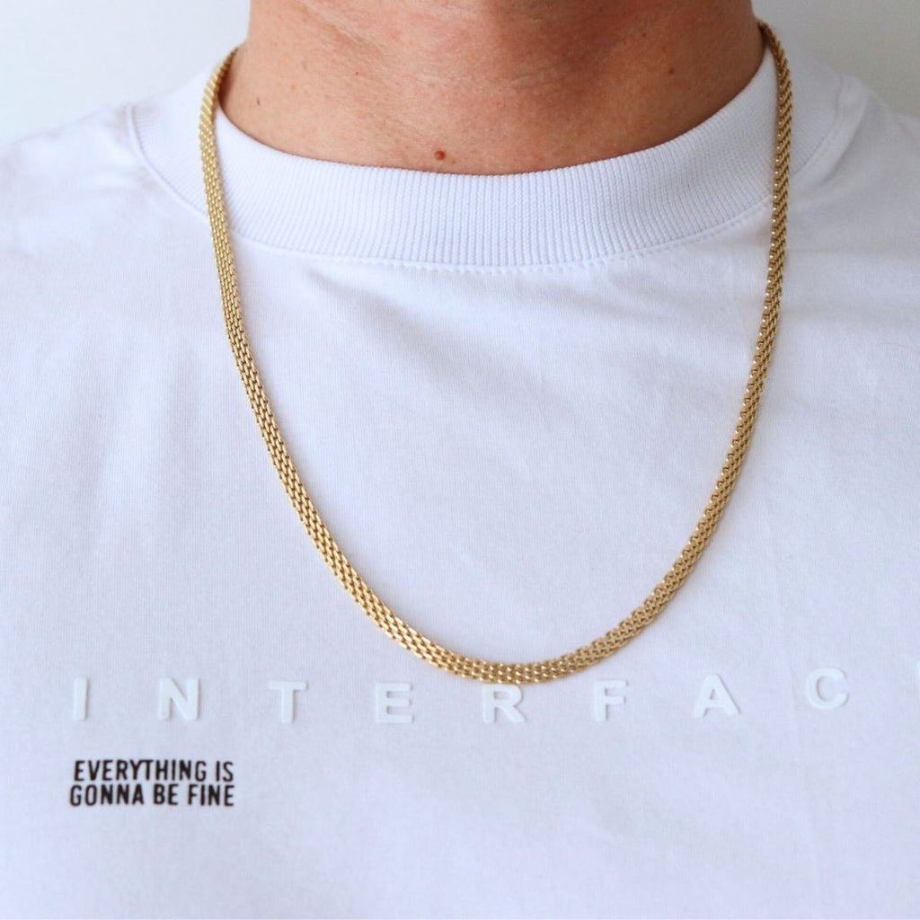 Cadena Chinesca 4 mm – Oro Laminado 18K (60 cm)