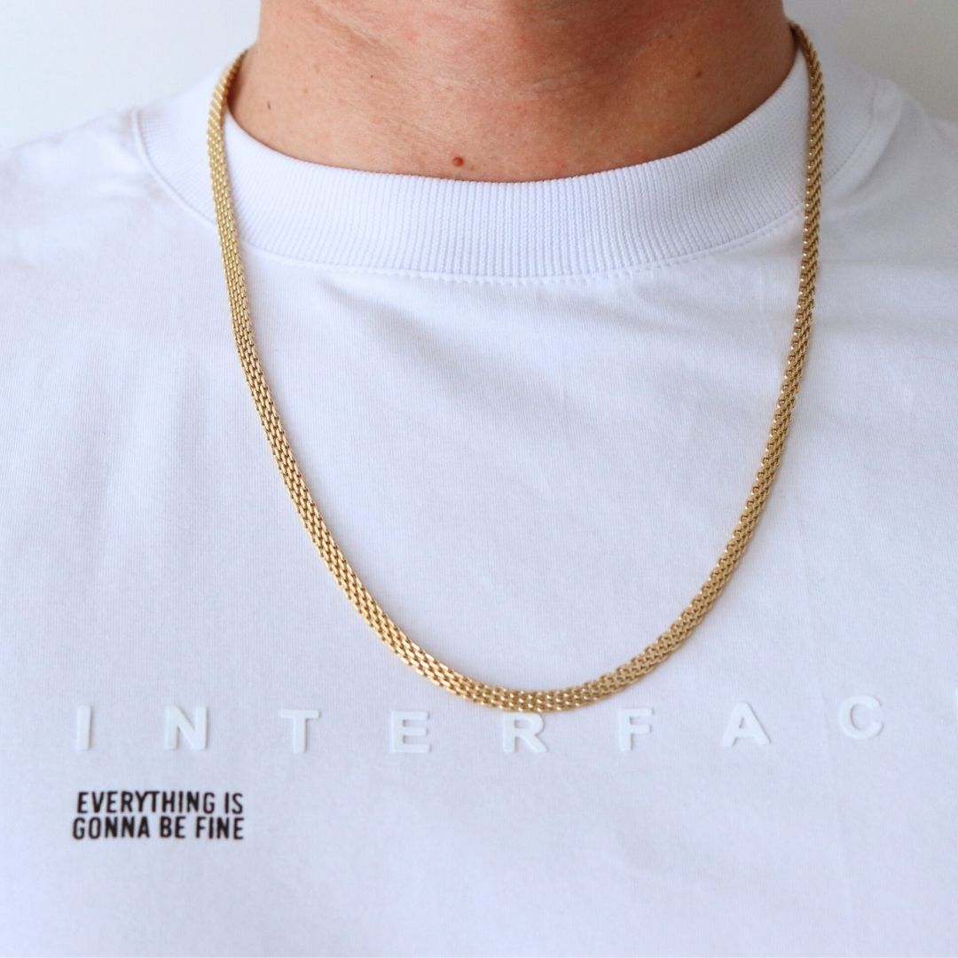 Cadena Chinesca 4 mm – Oro Laminado 18K (60 cm)