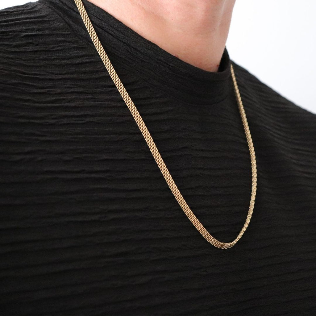 Cadena Chinesca 4 mm – Oro Laminado 18K (60 cm)