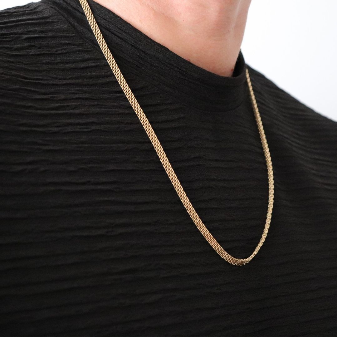 Cadena Chinesca 4 mm – Oro Laminado 18K (60 cm)