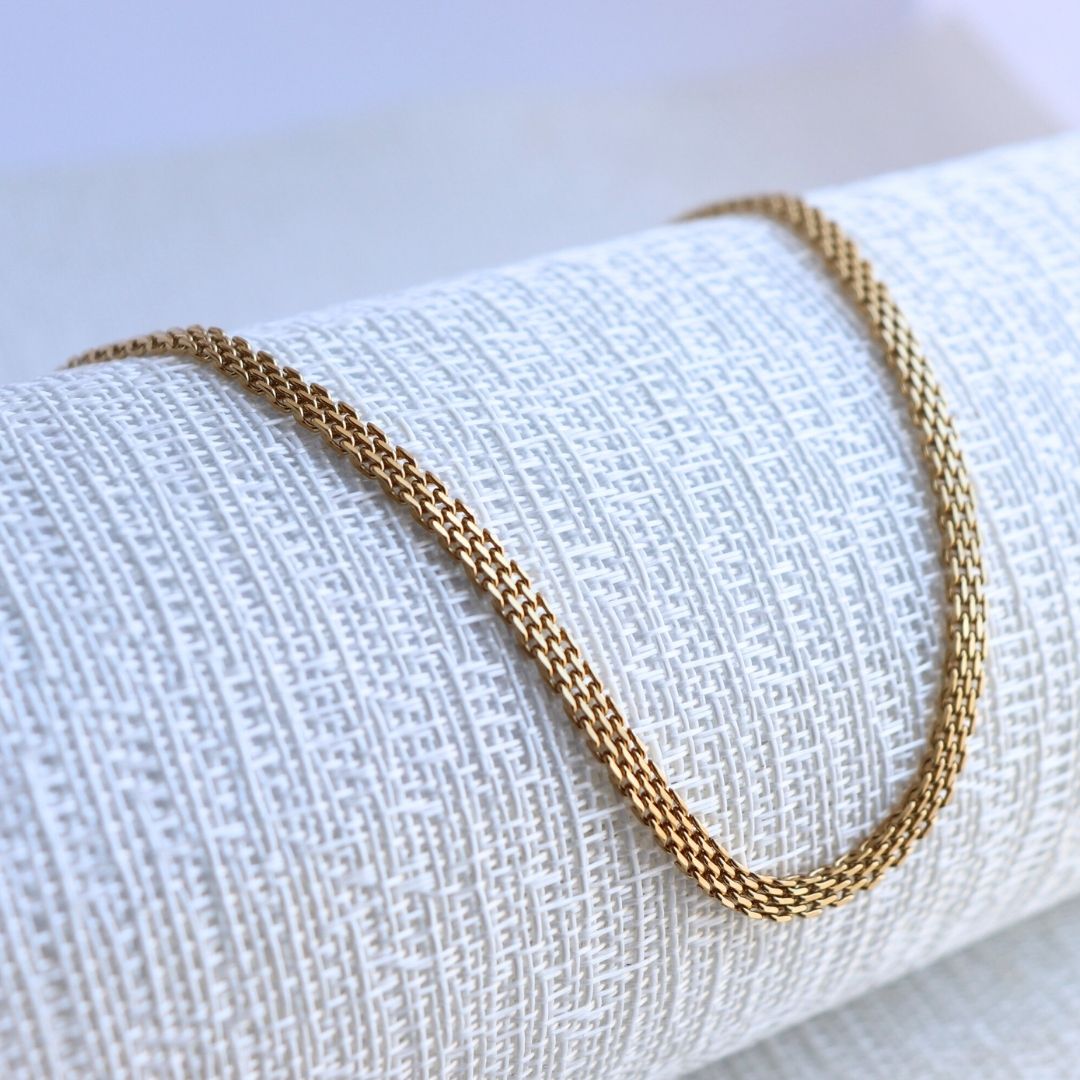 Cadena Chinesca 4 mm – Oro Laminado 18K (60 cm)