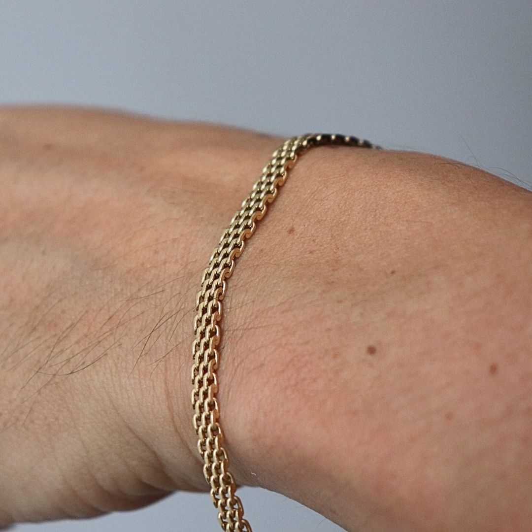 Pulsera Chinesca 4 mm – Oro Laminado 18K (20 cm)