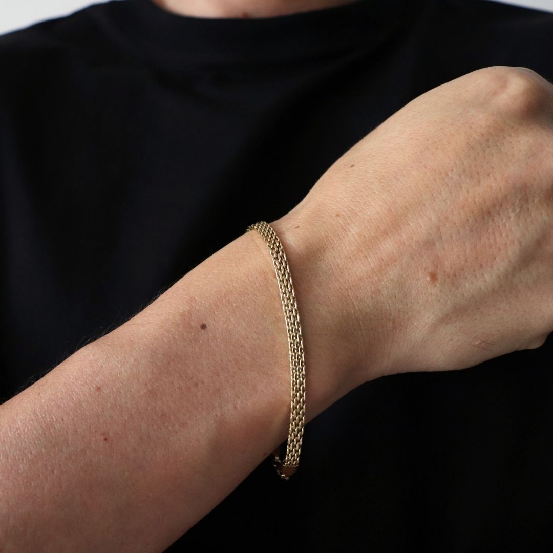 Pulsera Chinesca 4 mm – Oro Laminado 18K (20 cm)