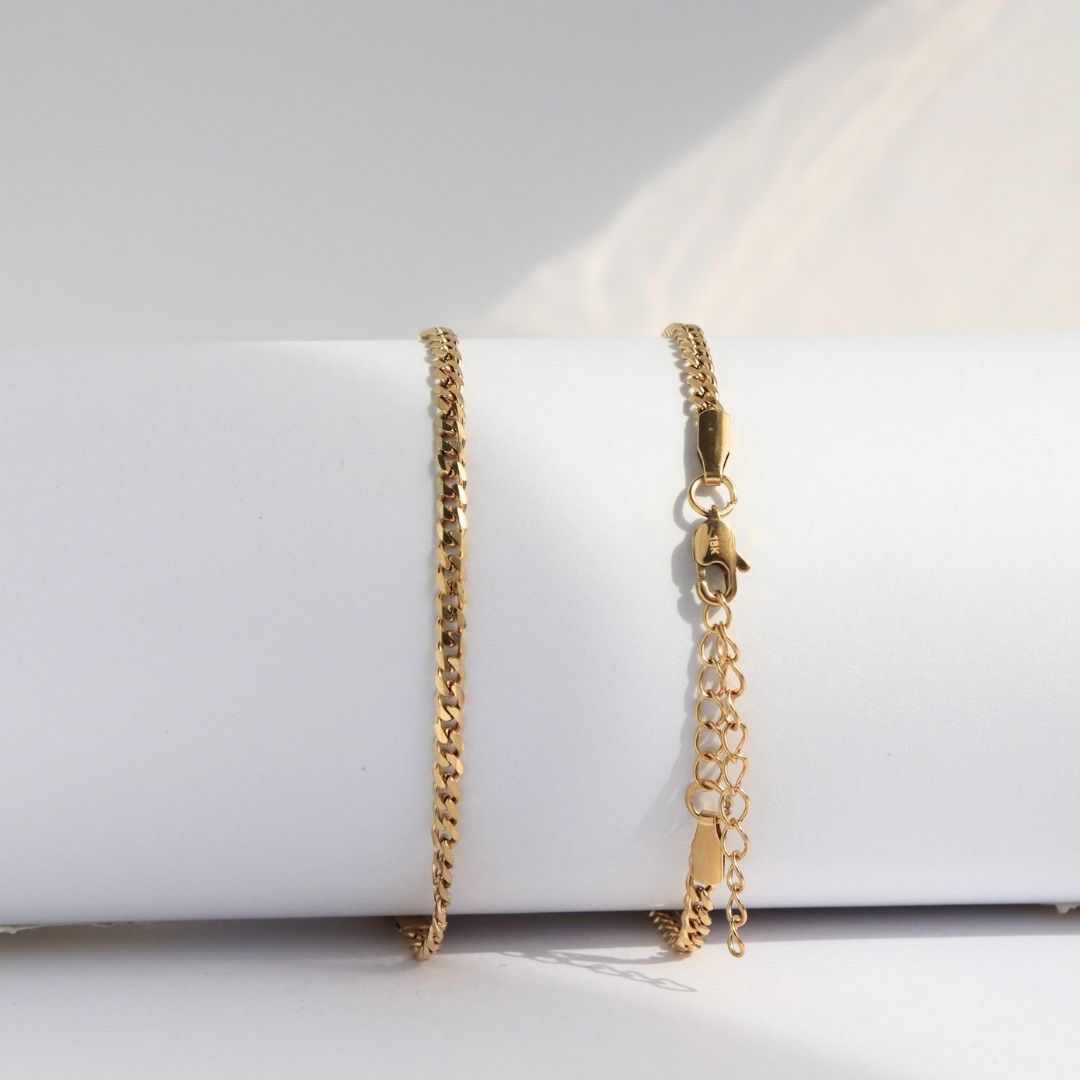 Pulsera Cubana 3 mm – Oro Laminado 18K (17 cm)