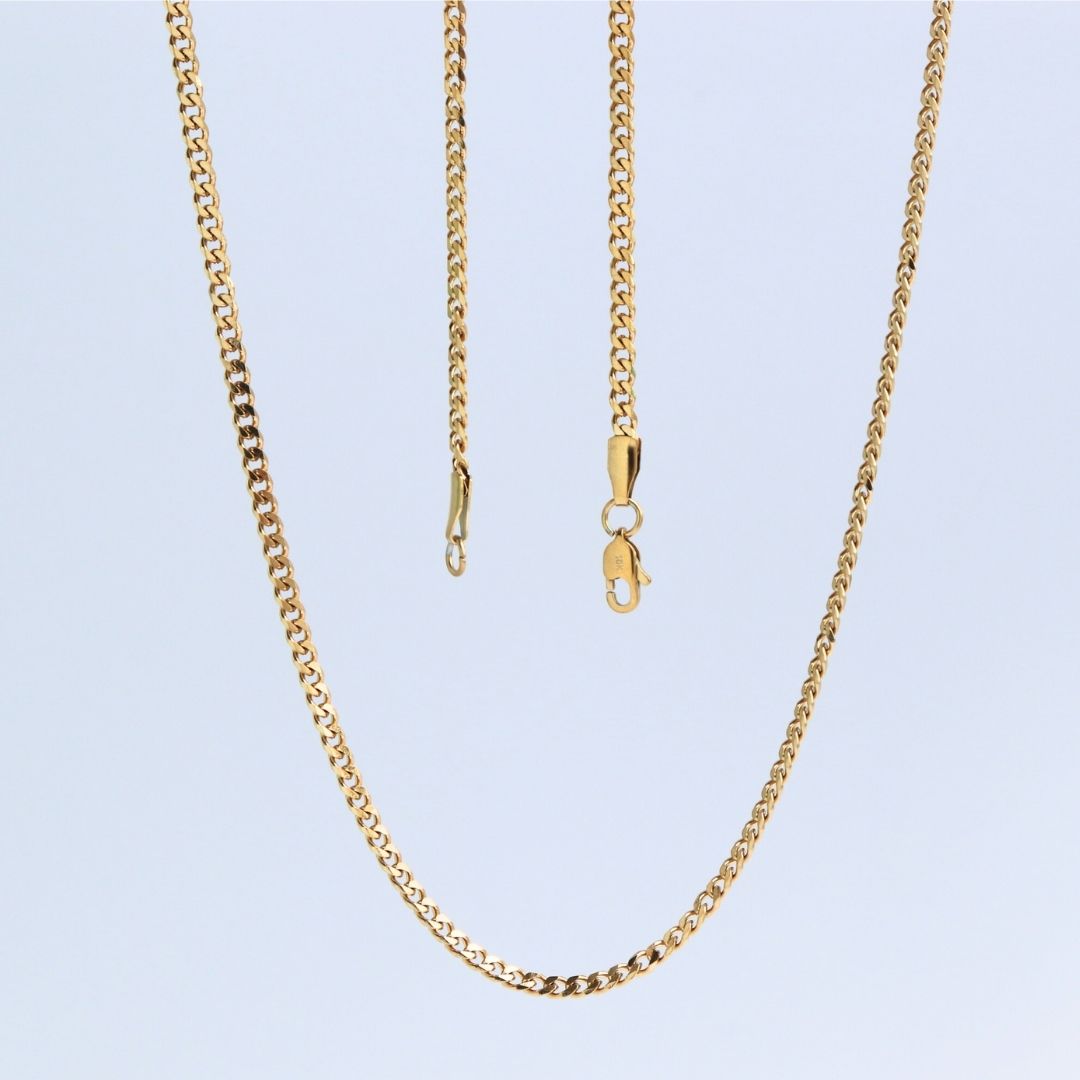 Cadena Cubana 3 mm – Oro Laminado 18K (60 cm)