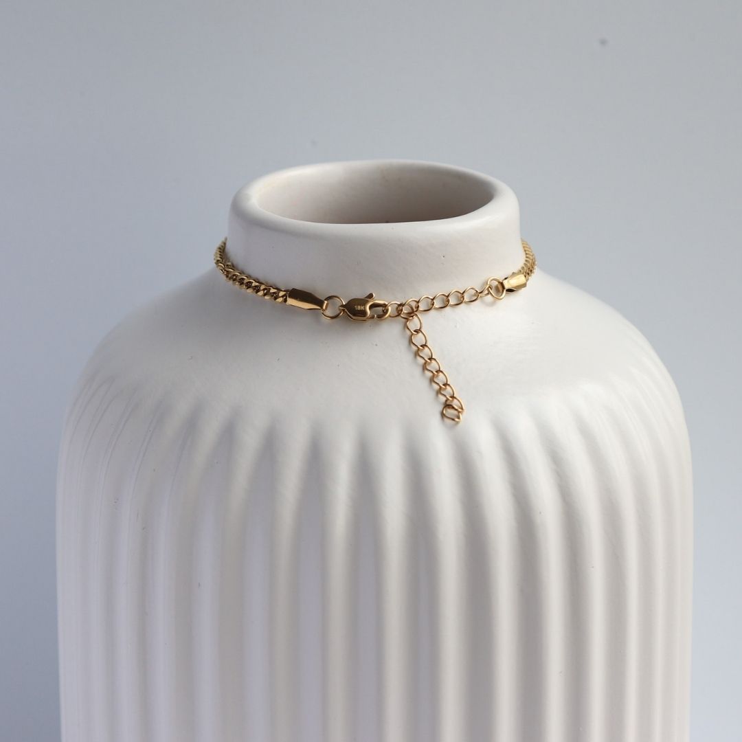 Pulsera Cubana 3 mm – Oro Laminado 18K (17 cm)