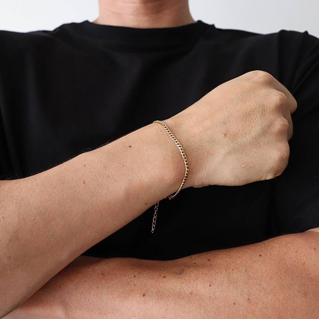 Pulsera Cubana 3 mm – Oro Laminado 18K (17 cm)