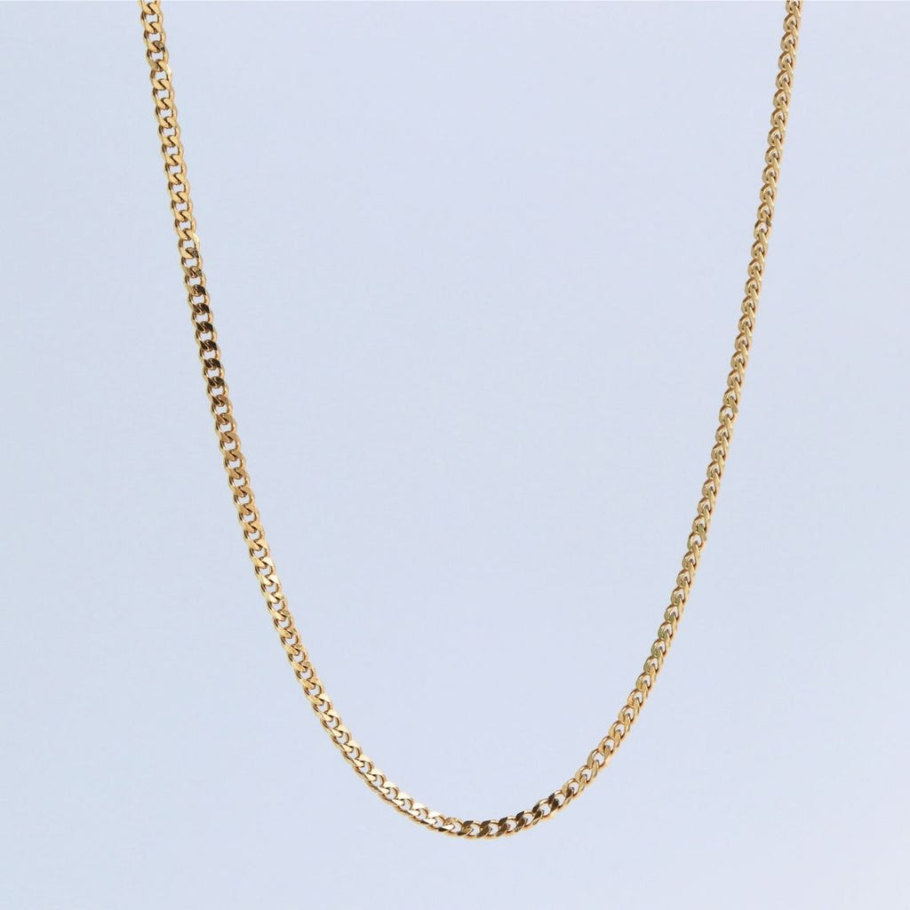 Cadena Cubana 3 mm – Oro Laminado 18K (60 cm)
