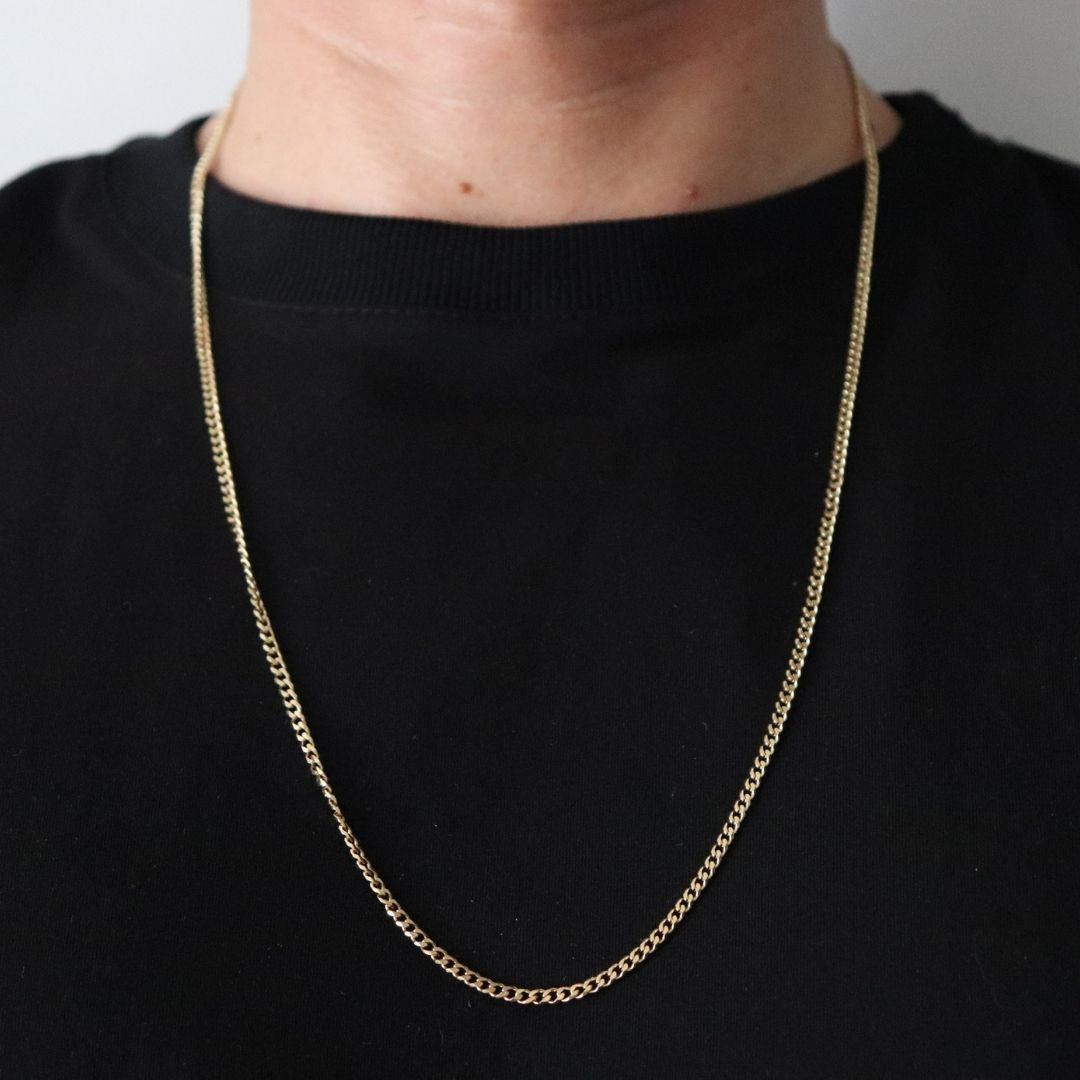 Cadena Cubana 3 mm – Oro Laminado 18K (60 cm)