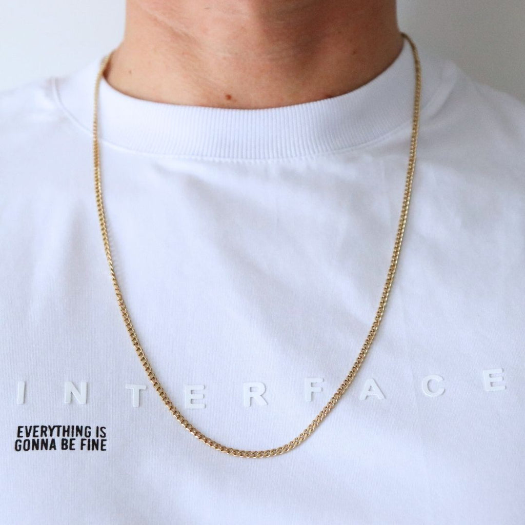 Cadena Cubana 3 mm – Oro Laminado 18K (60 cm)