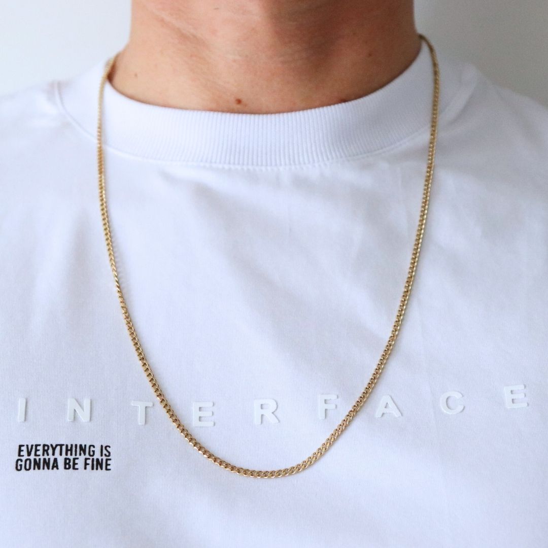 Cadena Cubana 3 mm – Oro Laminado 18K (60 cm)