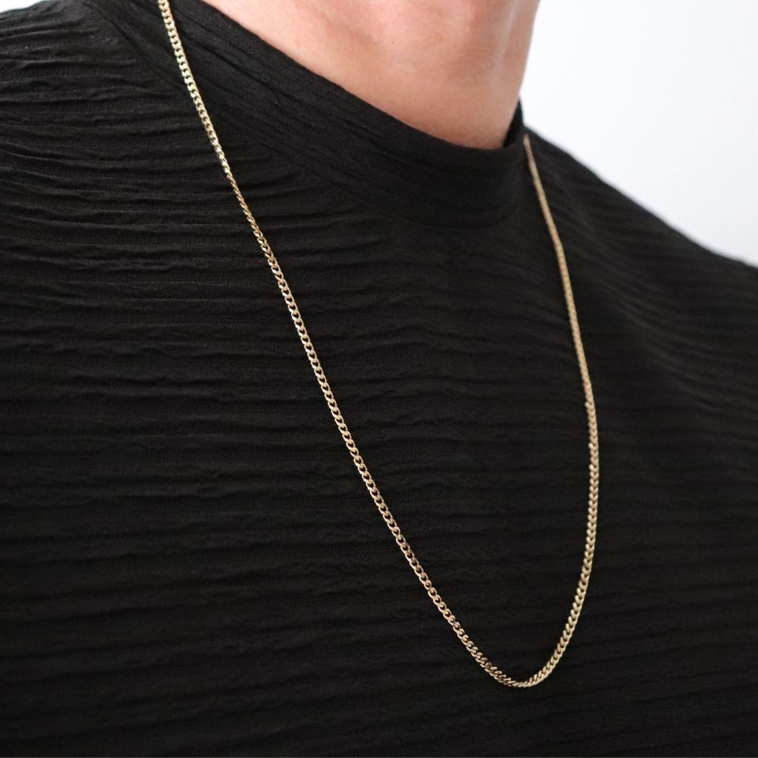 Cadena Cubana 3 mm – Oro Laminado 18K (60 cm)