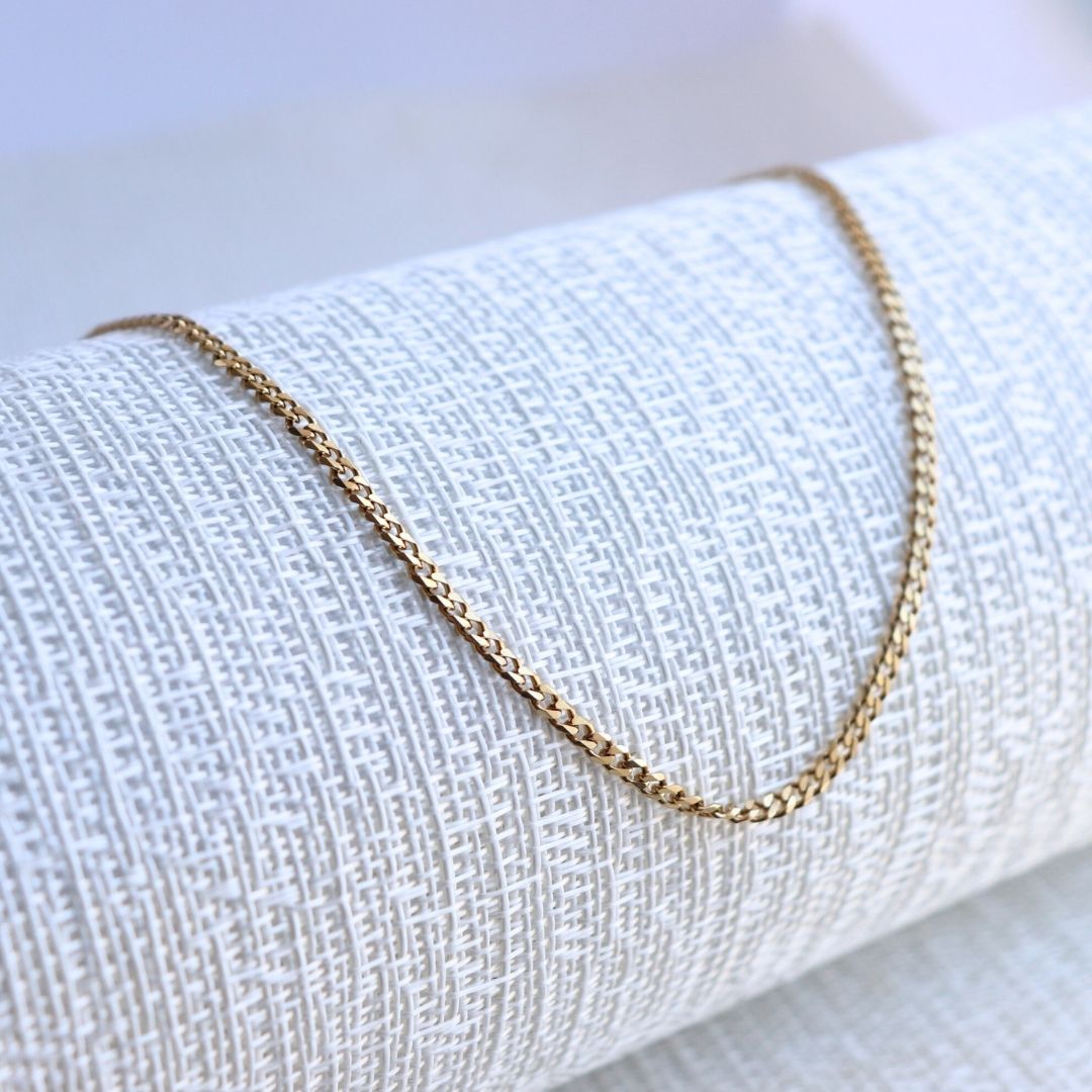 Cadena Cubana 3 mm – Oro Laminado 18K (60 cm)