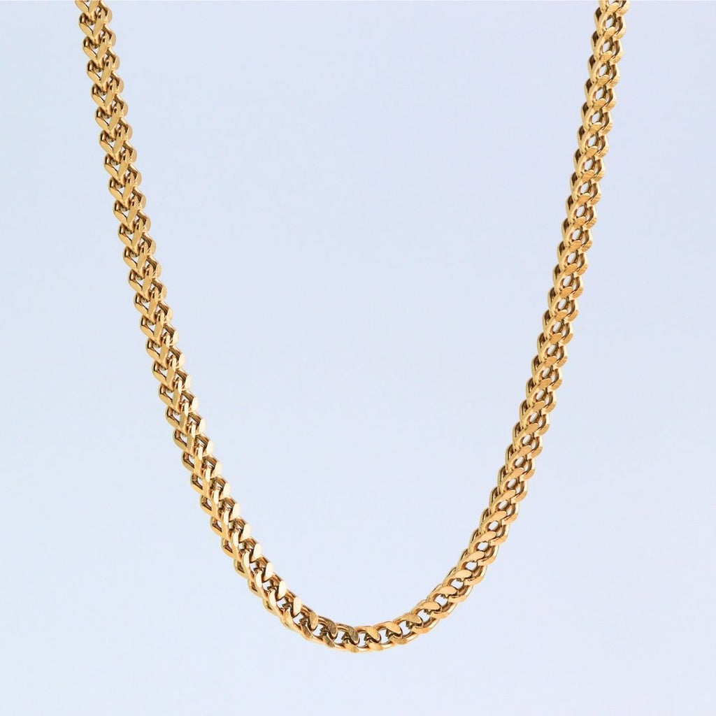 Cadena Franco 4 mm, – Oro Laminado 18K (65 cm)