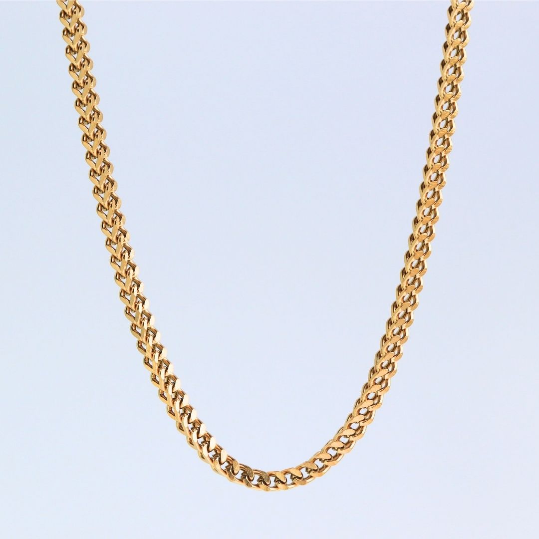 Cadena Franco 4 mm, – Oro Laminado 18K (65 cm)