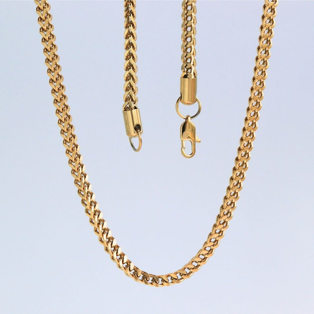 Cadena Franco 4 mm, – Oro Laminado 18K (65 cm)