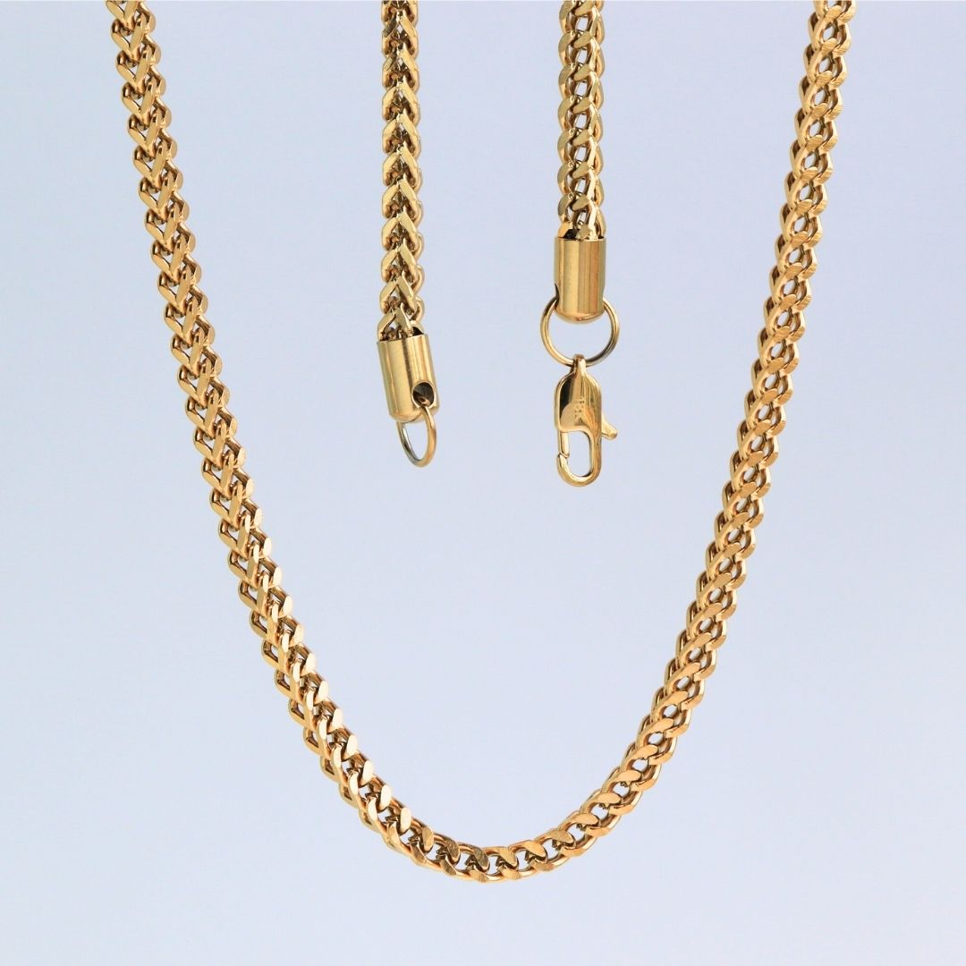 Cadena Franco 4 mm, – Oro Laminado 18K (65 cm)