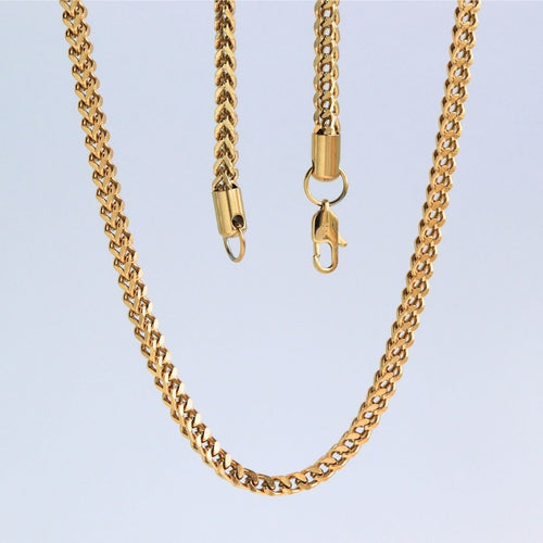 Cadena Franco 4 mm, – Oro Laminado 18K (65 cm)