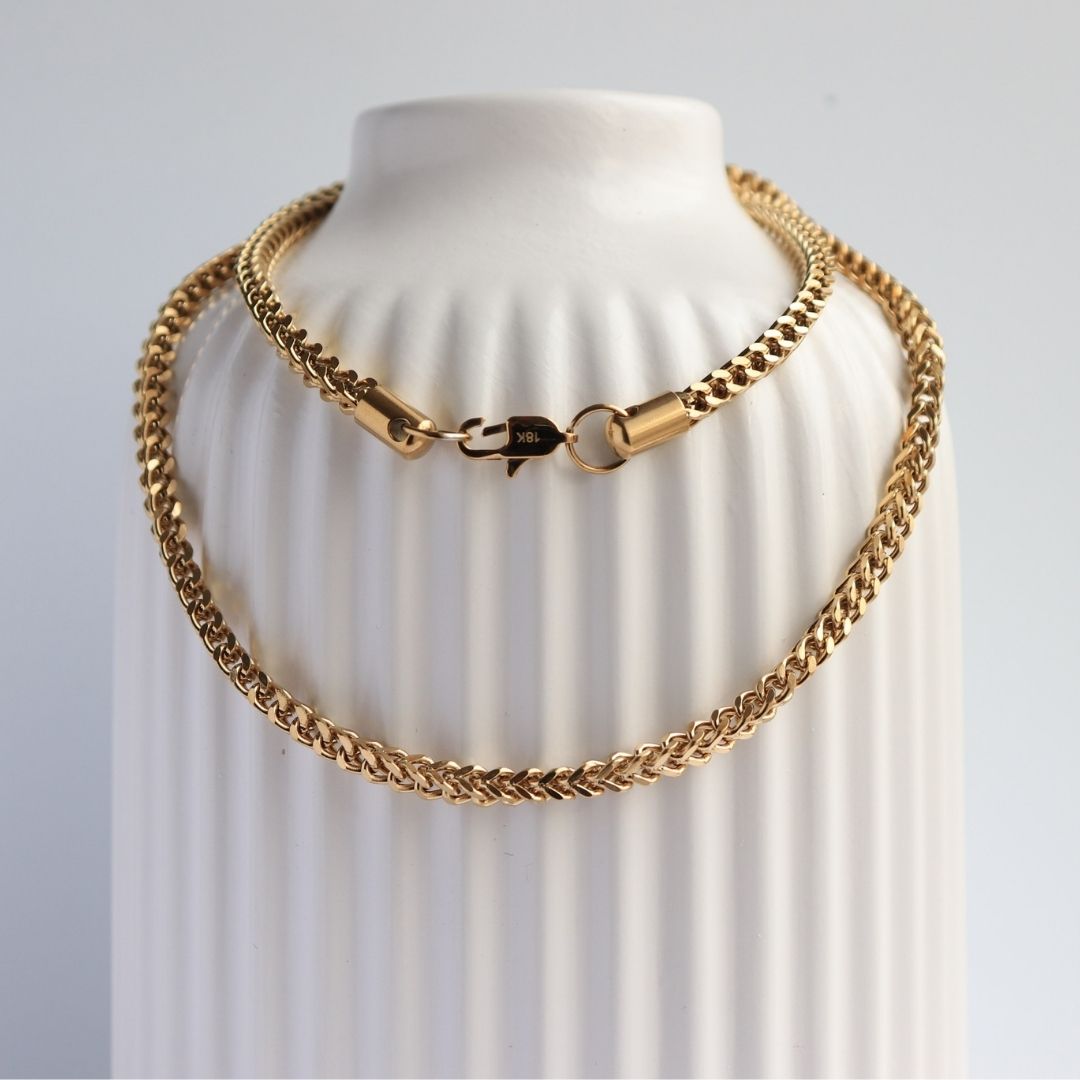 Cadena Franco 4 mm, – Oro Laminado 18K (65 cm)