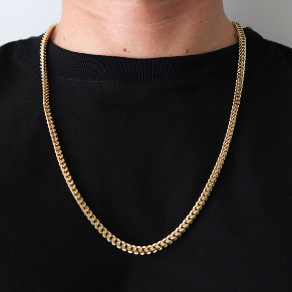 Cadena Franco 4 mm, – Oro Laminado 18K (65 cm)