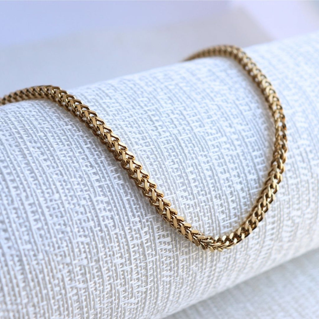 Cadena Franco 4 mm, – Oro Laminado 18K (65 cm)