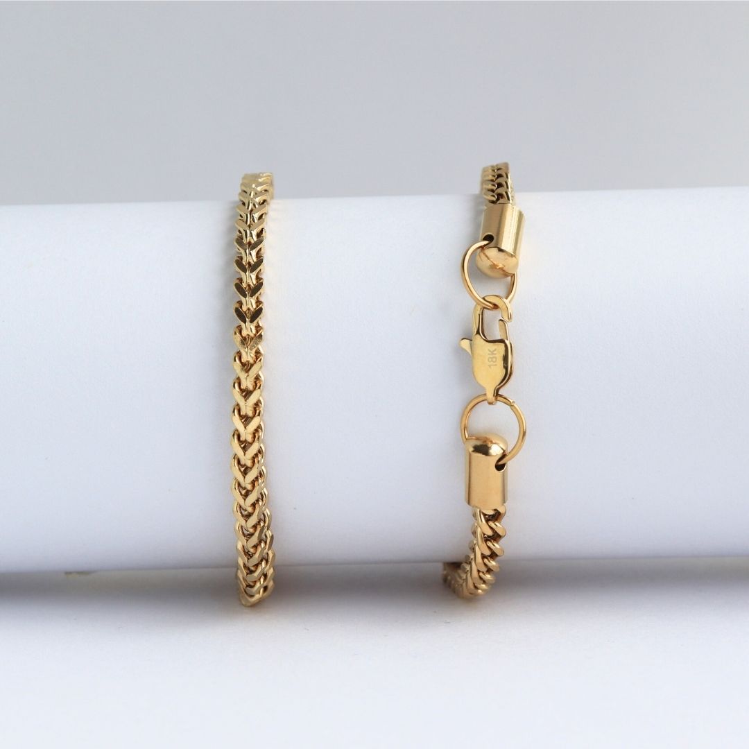 Pulsera Franco 4 mm – Oro Laminado 18K (20 cm)