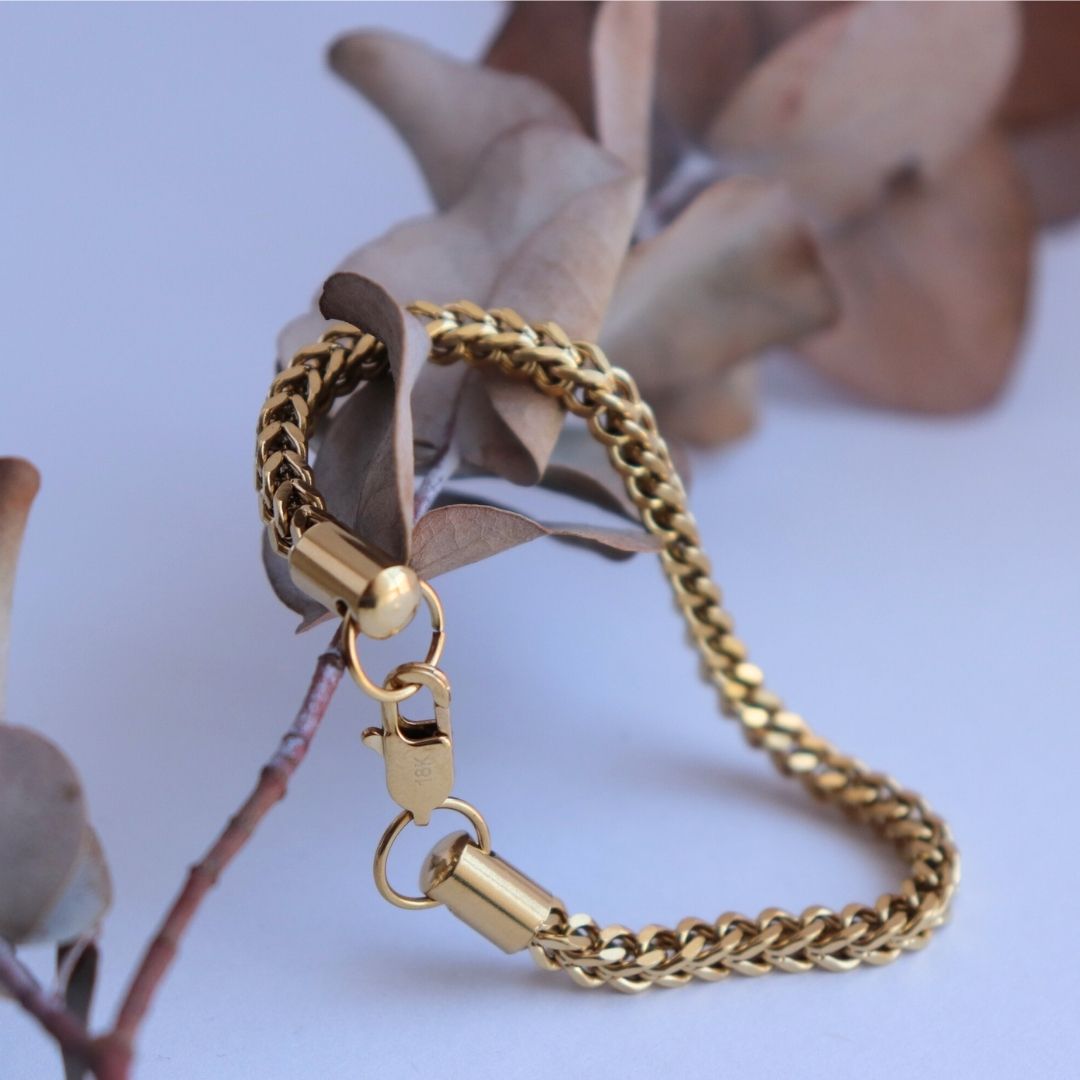 Pulsera Franco 4 mm – Oro Laminado 18K (20 cm)
