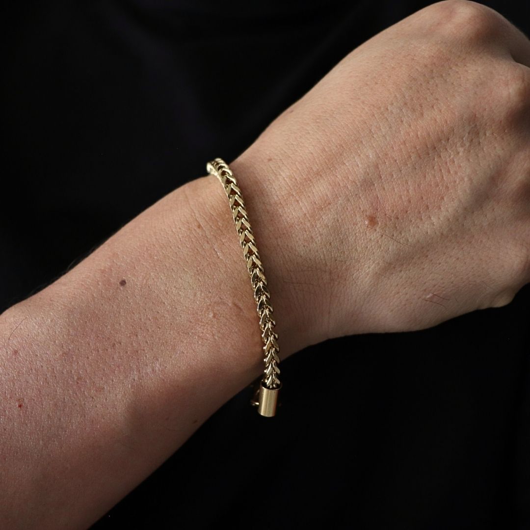 Pulsera Franco 4 mm – Oro Laminado 18K (20 cm)