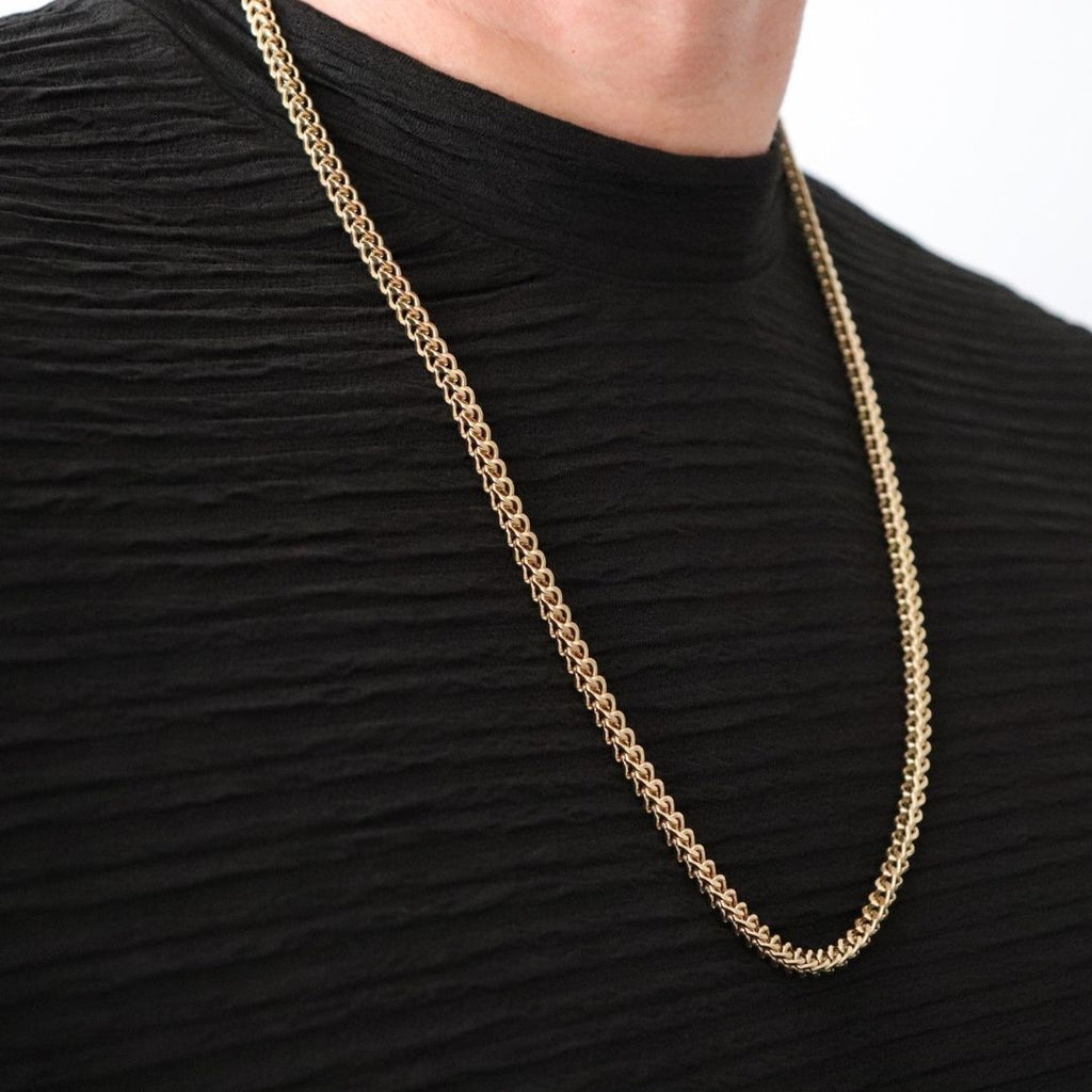 Cadena Franco 4 mm, – Oro Laminado 18K (65 cm)