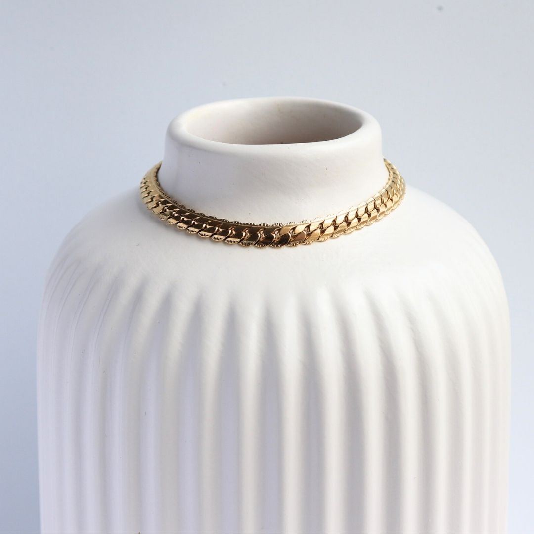 Pulsera Grabada 6 mm – Oro Laminado 18K (20 cm)