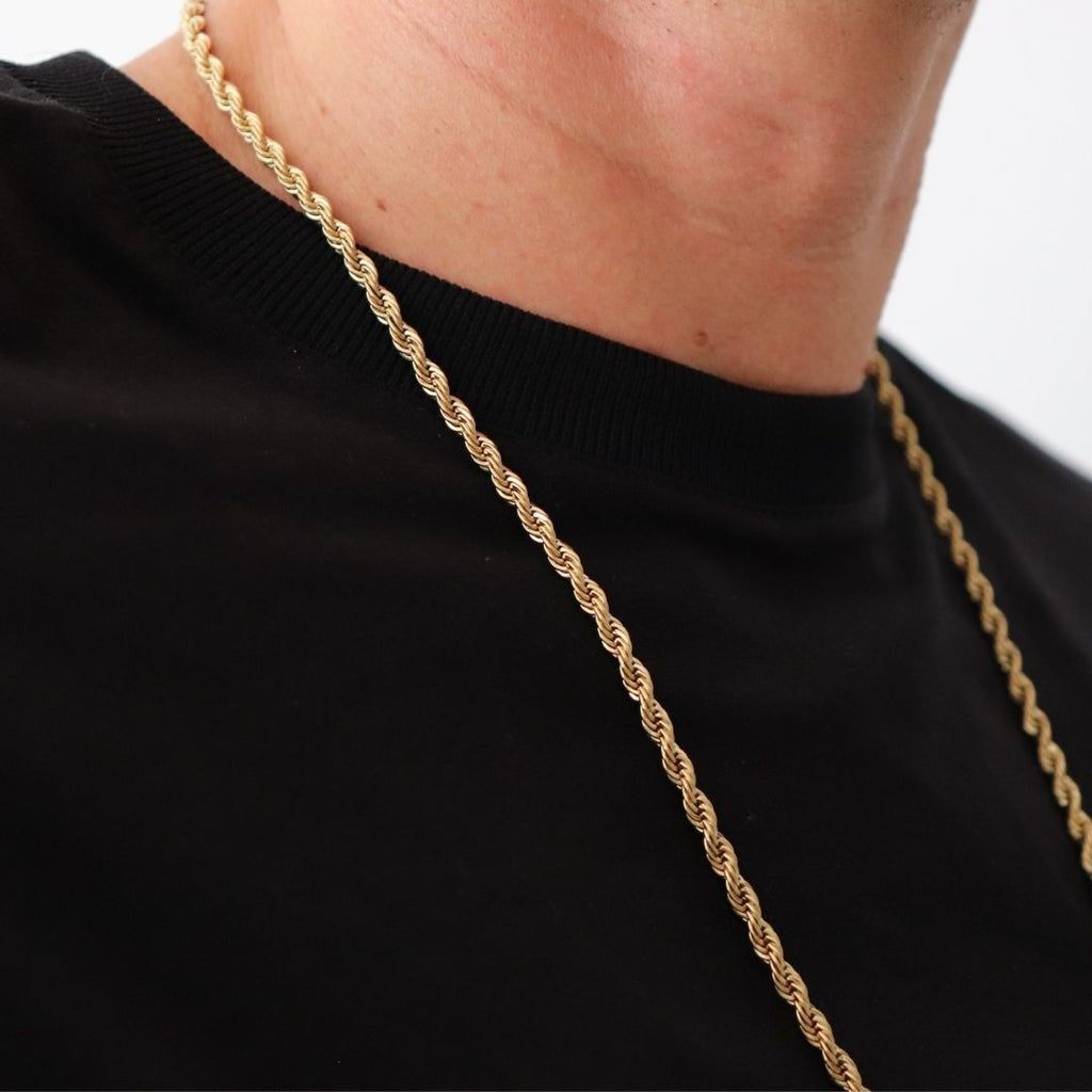 Cadena Lazo 4 mm – Oro Laminado 18K (65 cm)