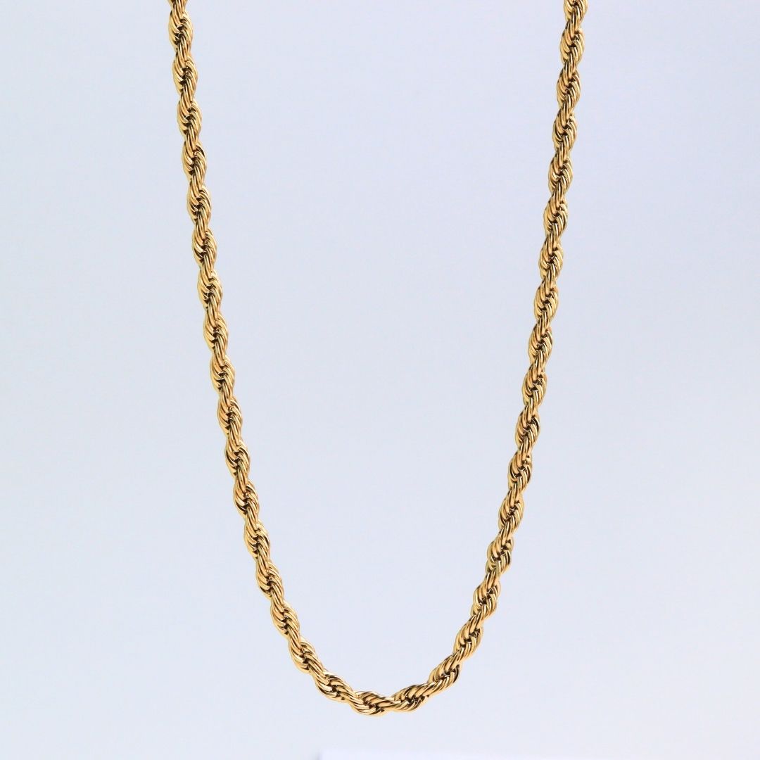 Cadena Lazo 4 mm – Oro Laminado 18K (65 cm)