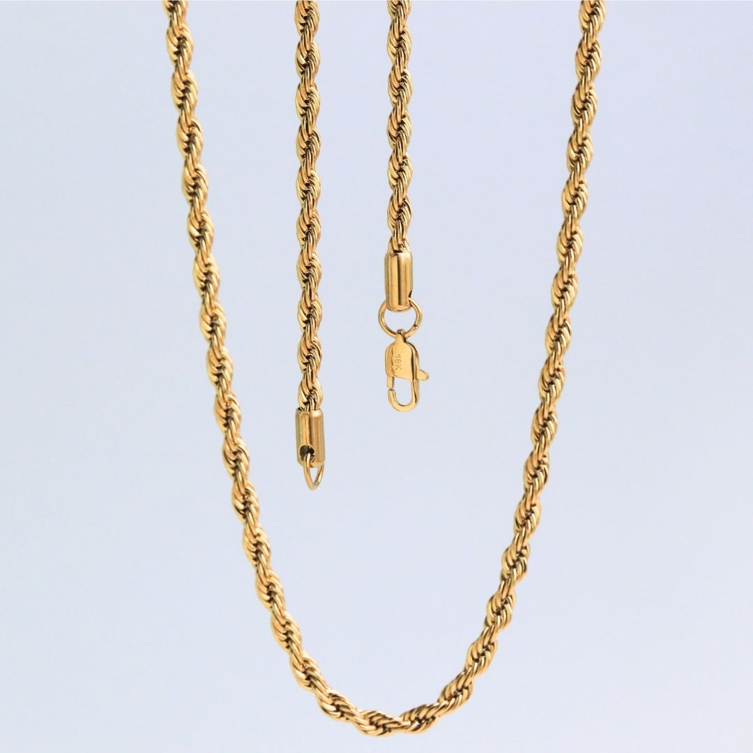 Cadena Lazo 4 mm – Oro Laminado 18K (65 cm)