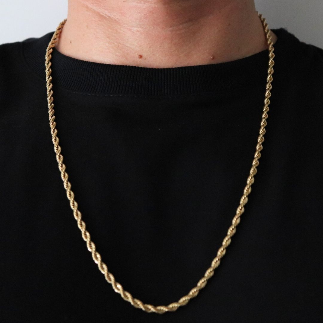 Cadena Lazo 4 mm – Oro Laminado 18K (65 cm)