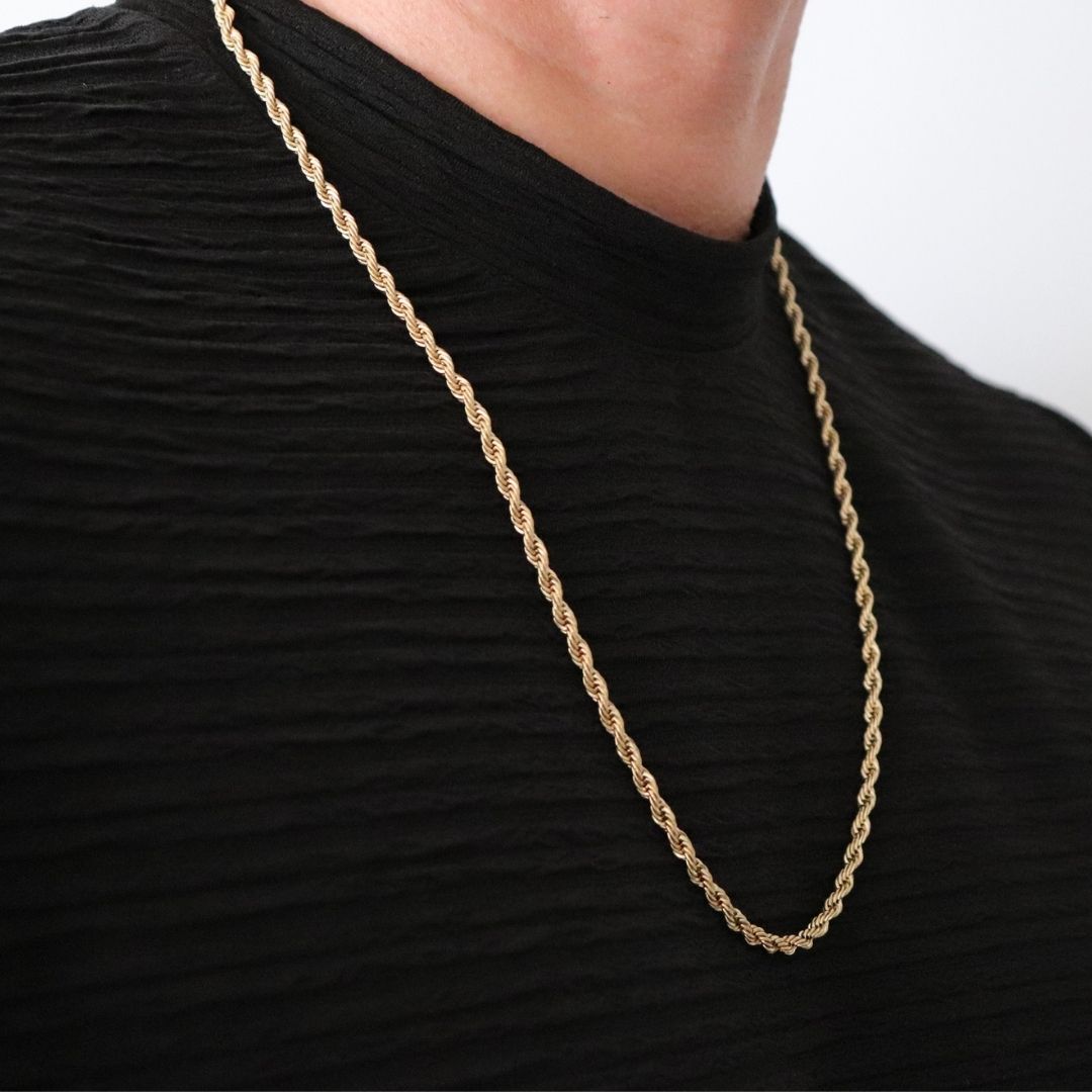 Cadena Lazo 4 mm – Oro Laminado 18K (65 cm)