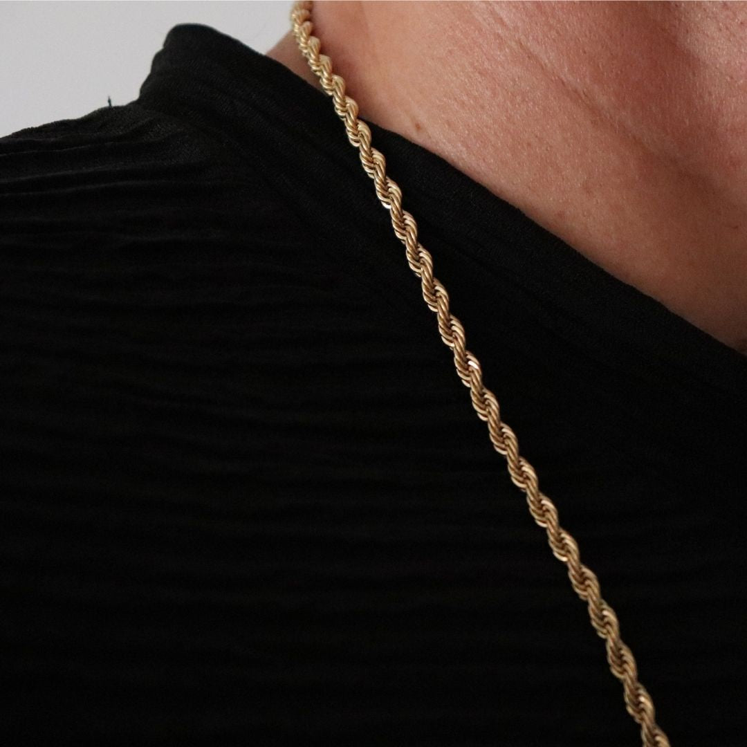 Cadena Lazo 4 mm – Oro Laminado 18K (65 cm)