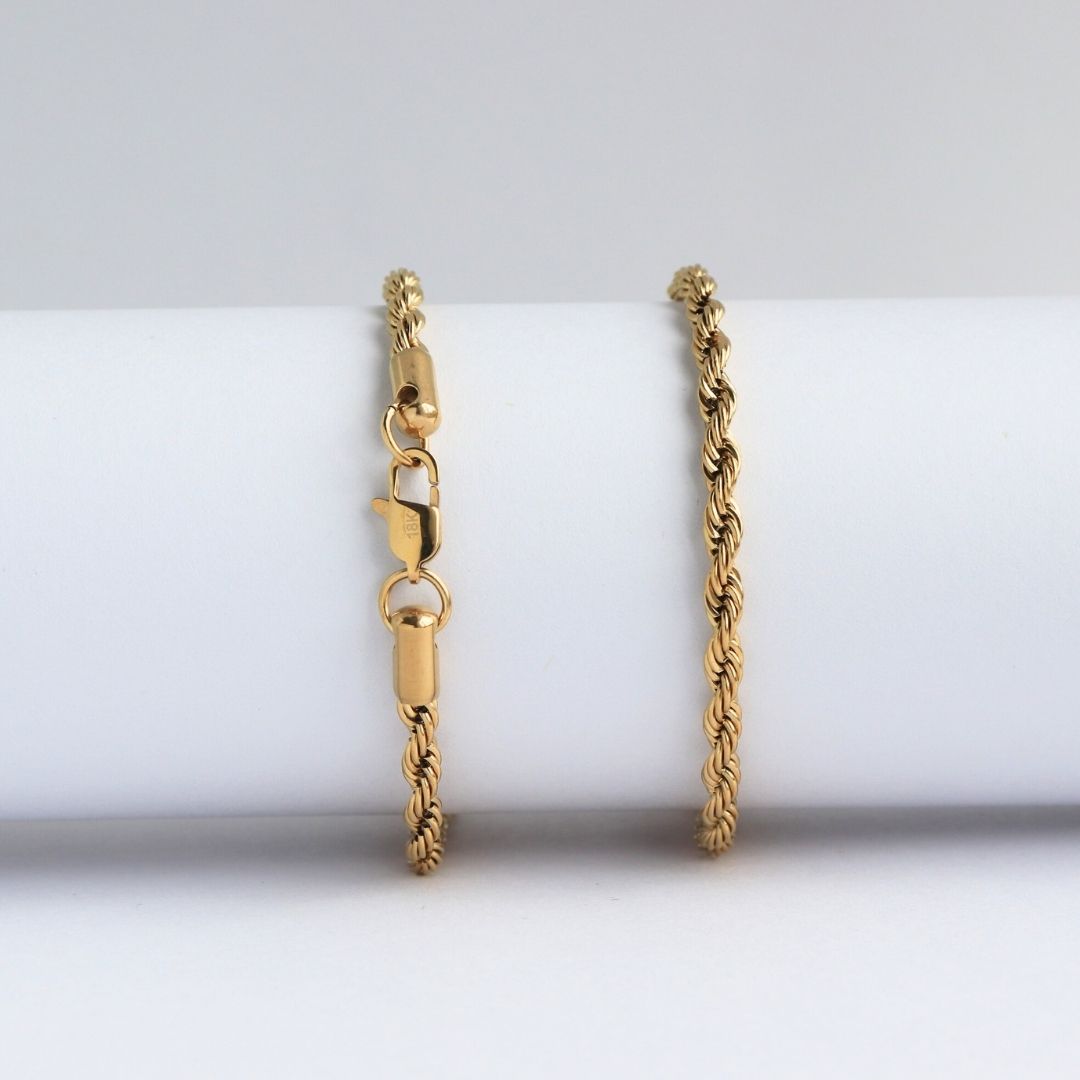 Pulsera Lazo 4 mm – Oro Laminado 18K (20 cm)