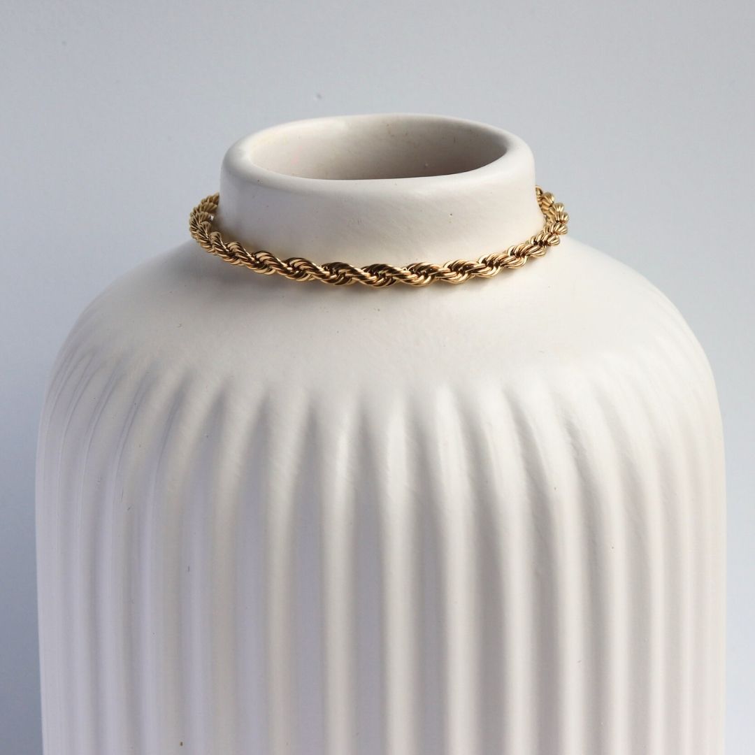 Pulsera Lazo 4 mm – Oro Laminado 18K (20 cm)