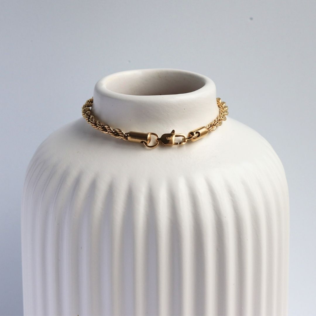 Pulsera Lazo 4 mm – Oro Laminado 18K (20 cm)