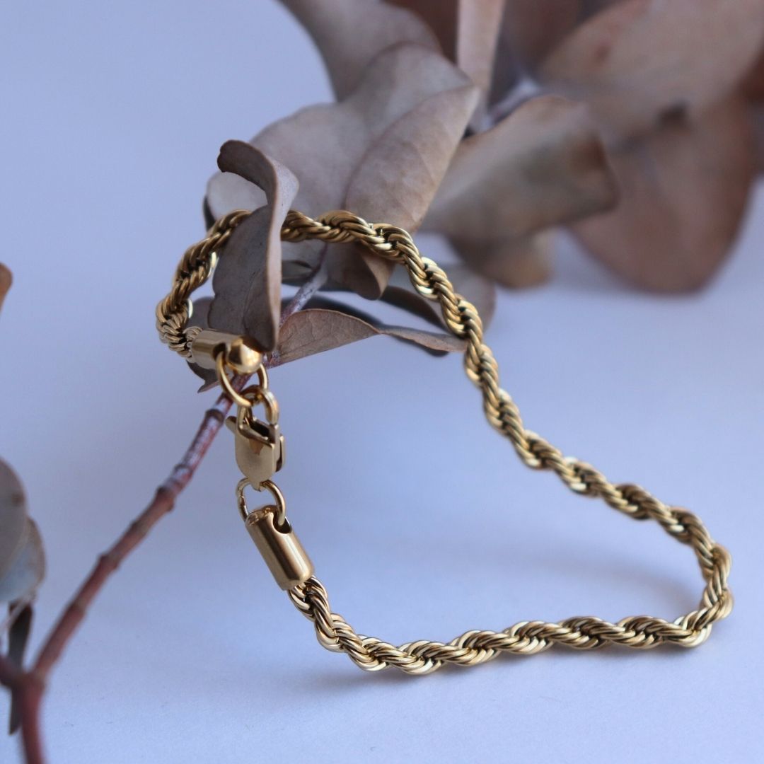 Pulsera Lazo 4 mm – Oro Laminado 18K (20 cm)