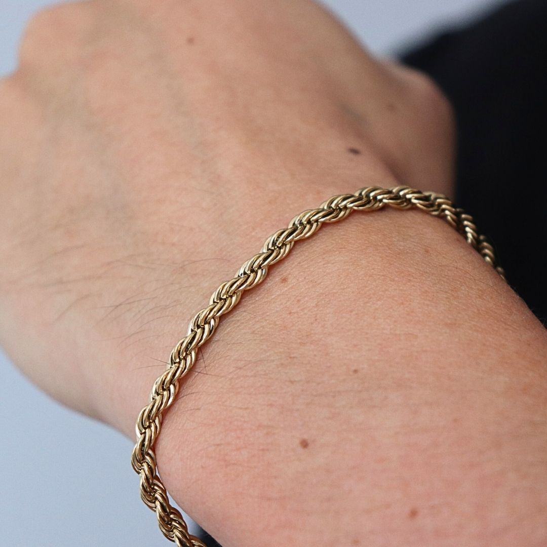 Pulsera Lazo 4 mm – Oro Laminado 18K (20 cm)