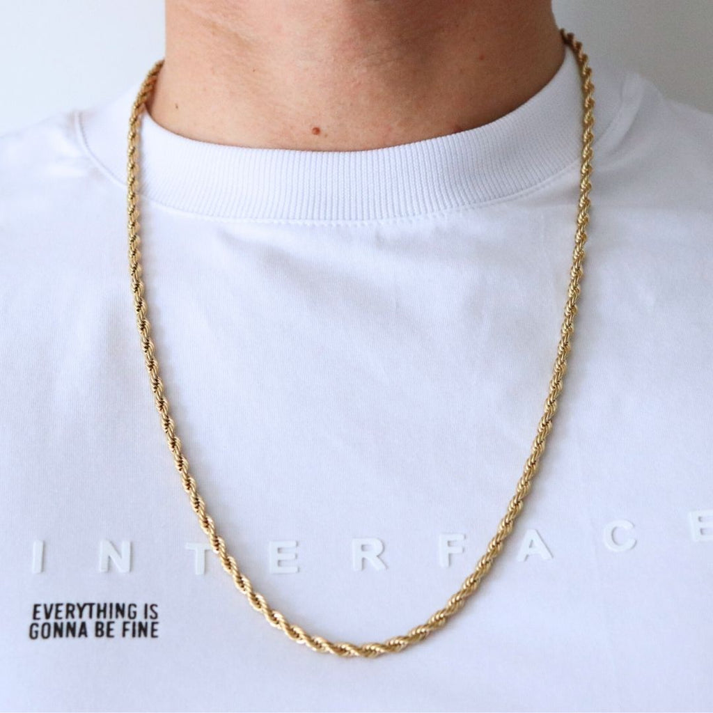 Cadena Lazo 4 mm – Oro Laminado 18K (65 cm)