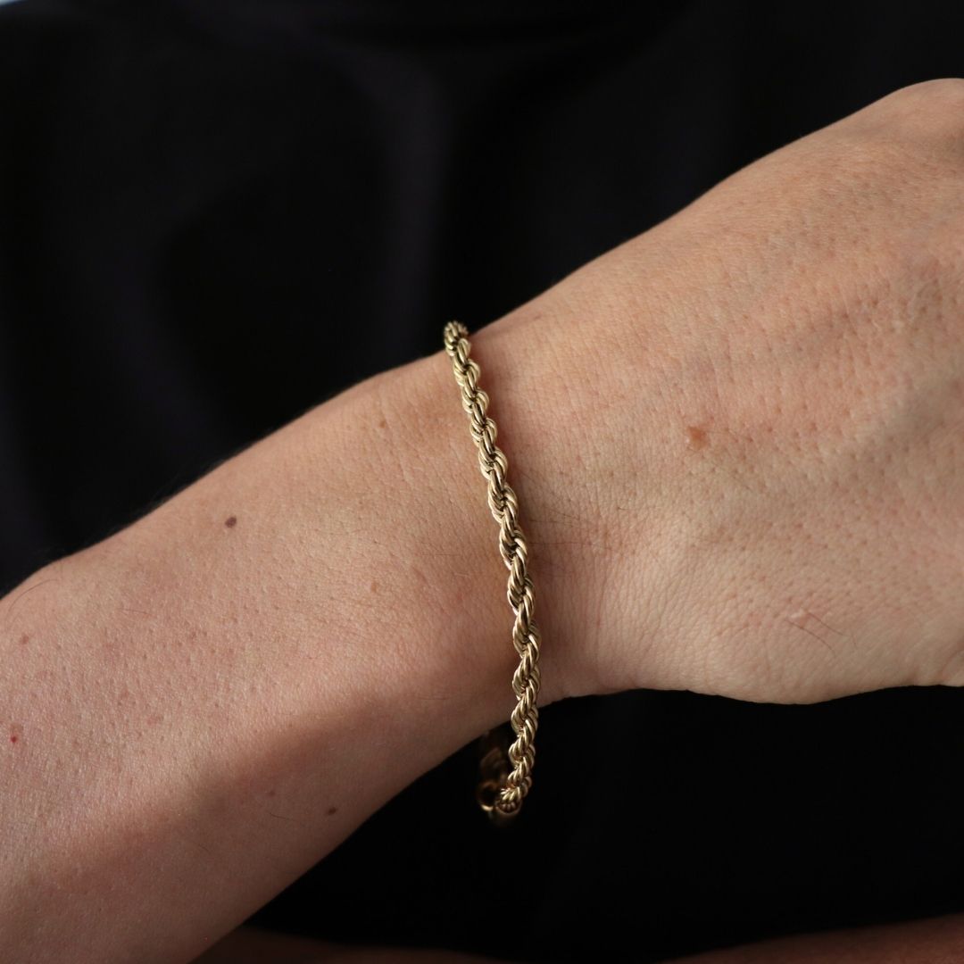 Pulsera Lazo 4 mm – Oro Laminado 18K (20 cm)