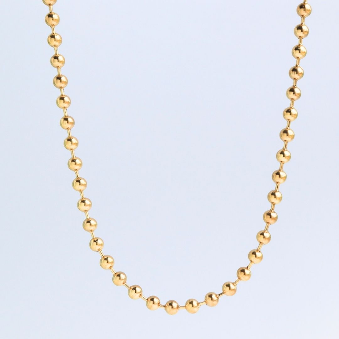 Cadena Militar 5 mm – Oro Laminado 18K (65 cm)