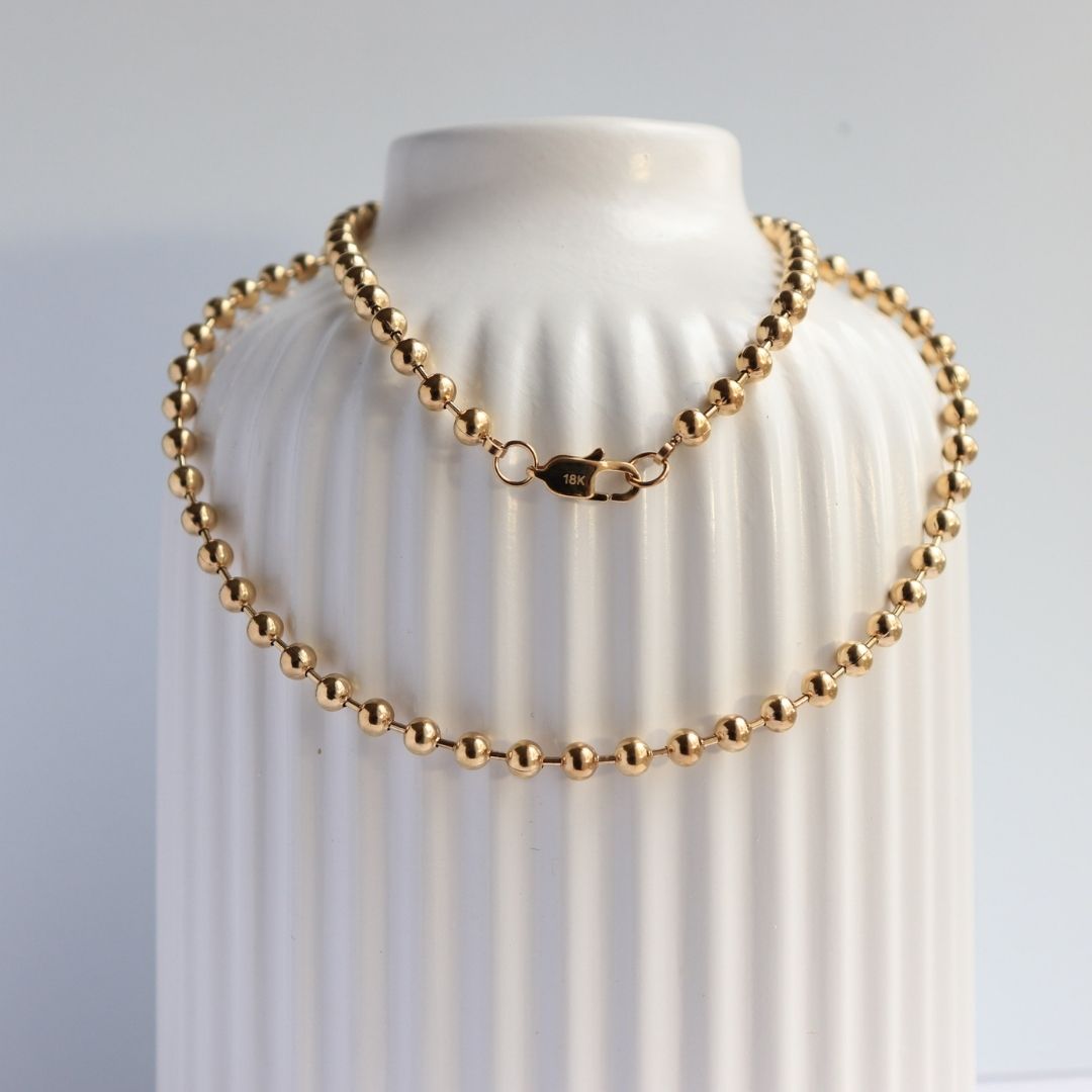 Cadena Militar 5 mm – Oro Laminado 18K (65 cm)